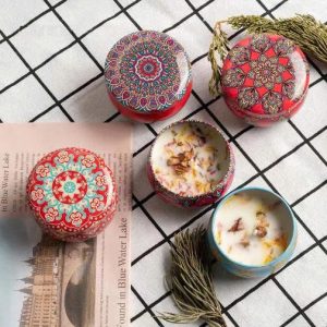 Nến Thơm Hoa Khô Tinh Dầu Cốc Thiếc