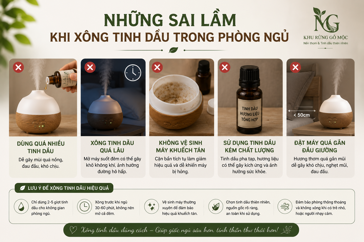 xông tinh dầu trong phòng ngủ